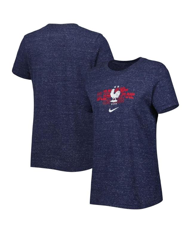 Womens Nike Navy France National Team Varsity Space-Dye T-shirt Product Image