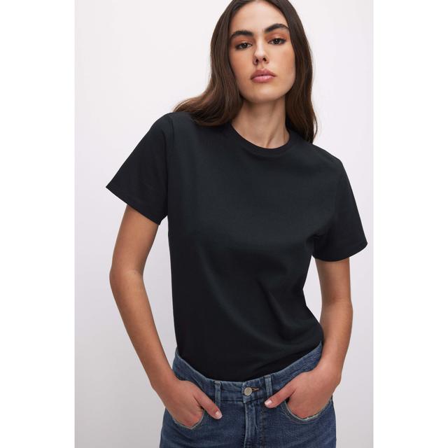 Womens Cotton Classic T-Shirt | Black, Size XL | Good American by Khlo Kardashian Product Image