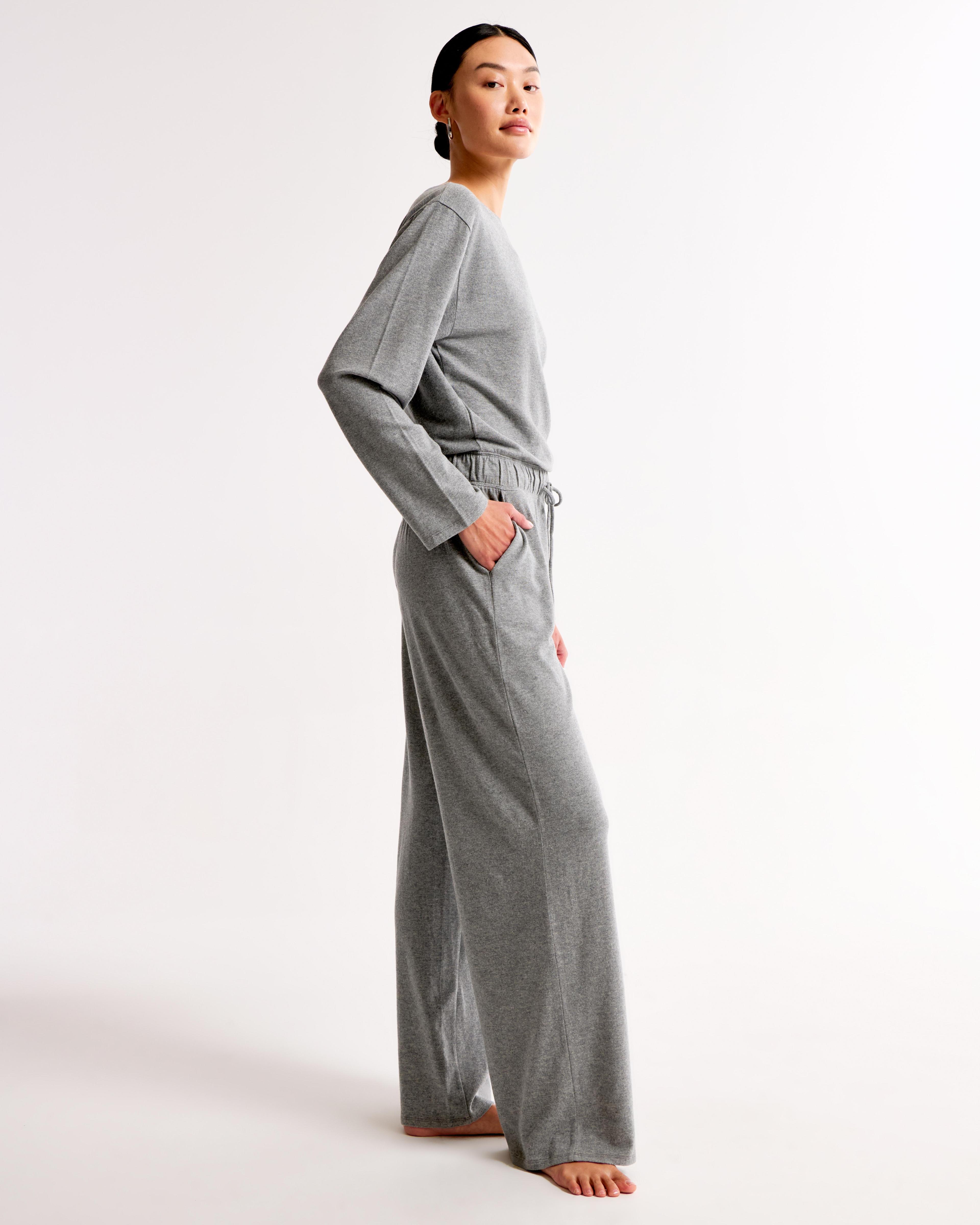 Lounge Off-The-Shoulder Long-Sleeve Jumpsuit Product Image