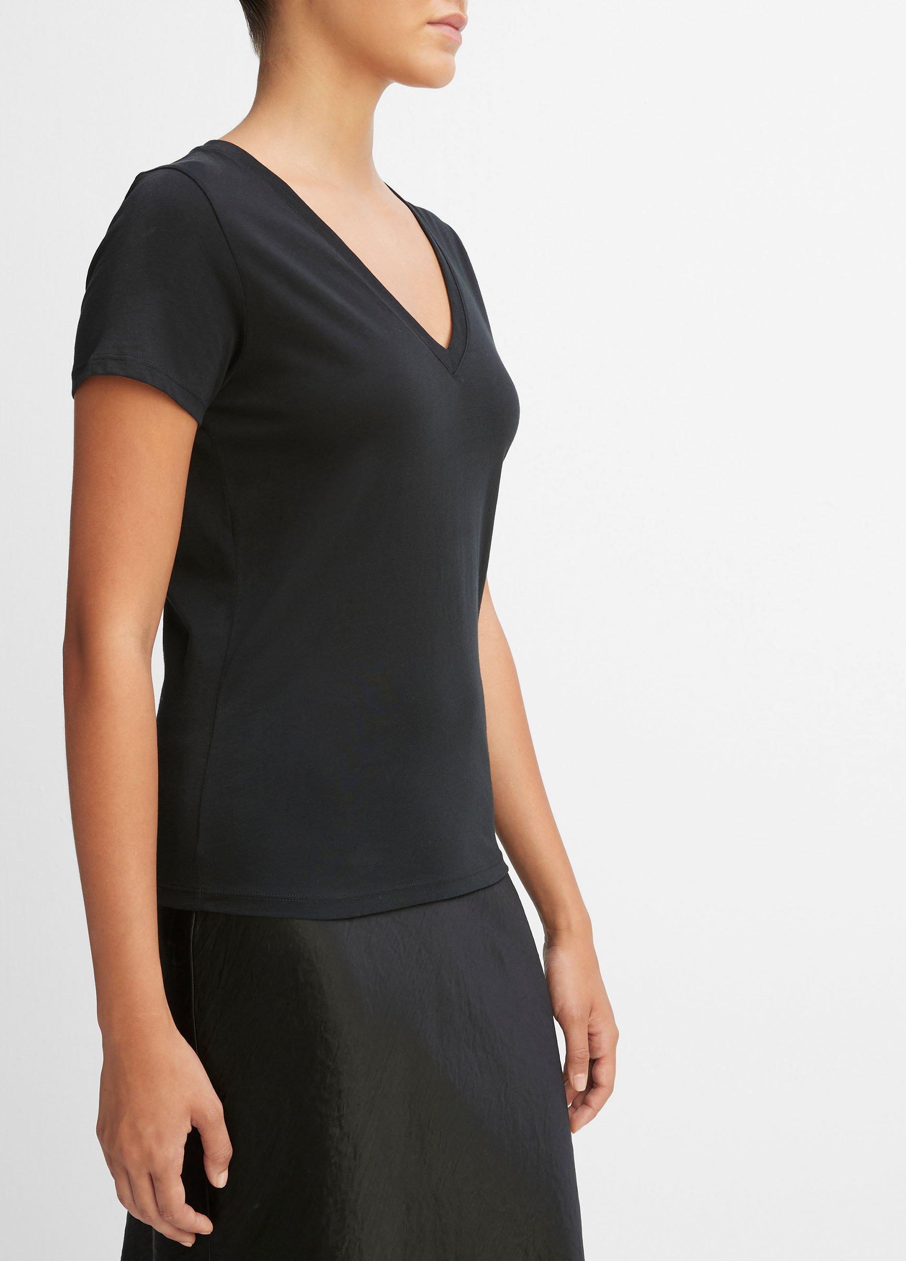 Essential Pima Cotton V-Neck T-Shirt Product Image