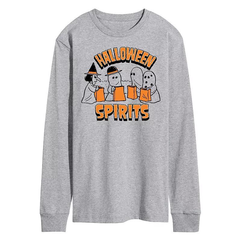 Mens Peanuts Gang Halloween Spirits Long Sleeve Graphic Tee Product Image