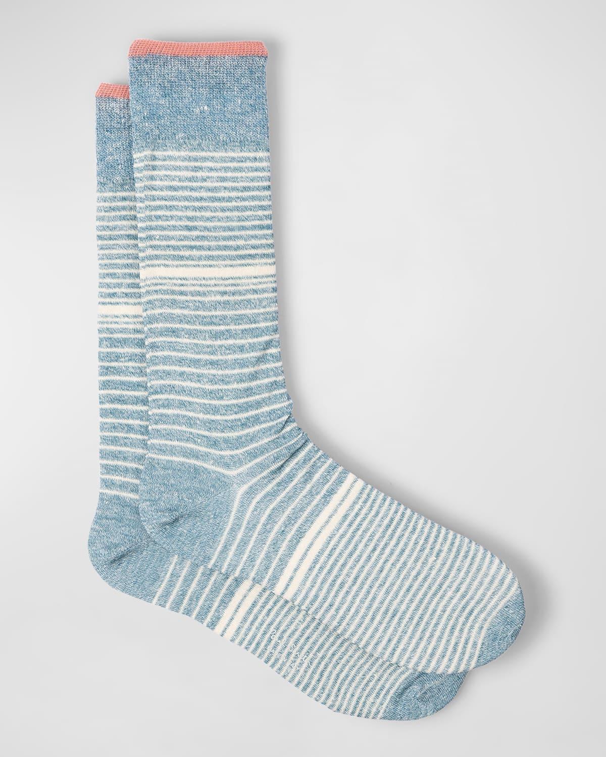 Mens Elliot Stripe Melange Crew Socks Product Image