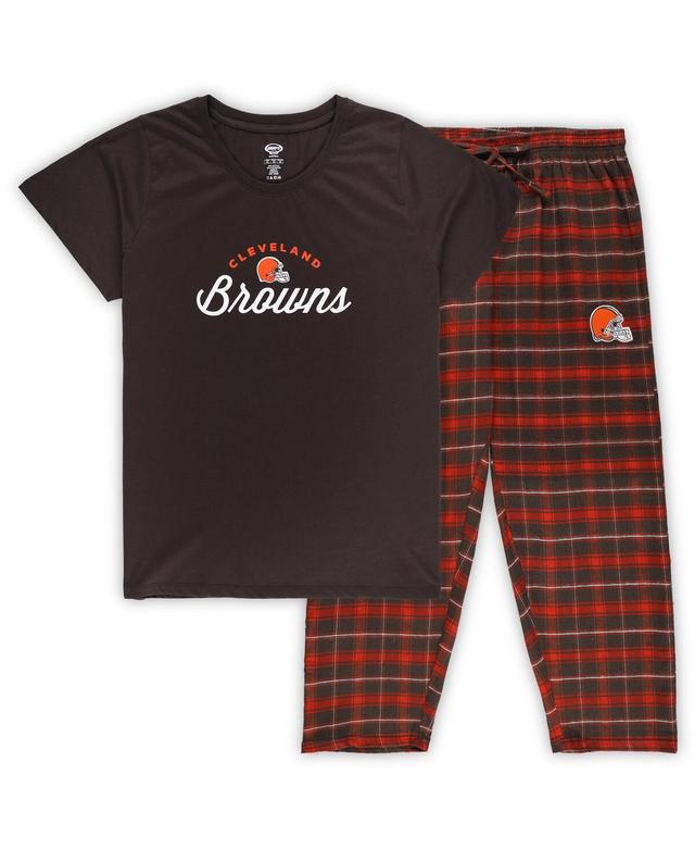 Womens Concepts Sport Cleveland s Plus Size Badge T-Shirt & Flannel Pants Sleep Set Product Image