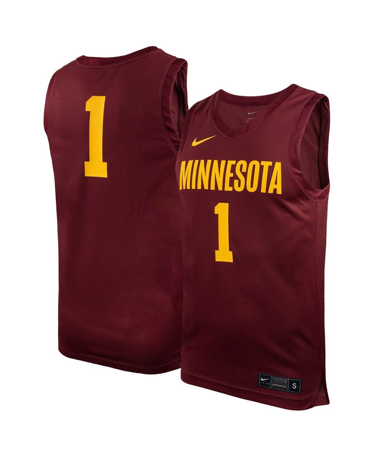 Mens Nike #1 Maroon Minnesota Golden Gophers Team Replica Basketball Jersey - Maroon Product Image