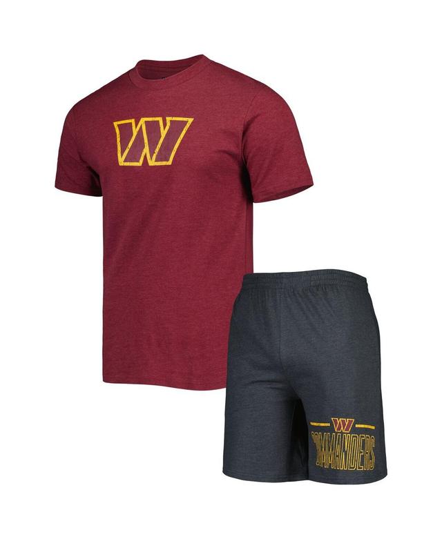 Mens Concepts Sport Burgundy/Charcoal Washington Commanders Meter T-Shirt & Shorts Sleep Set Product Image