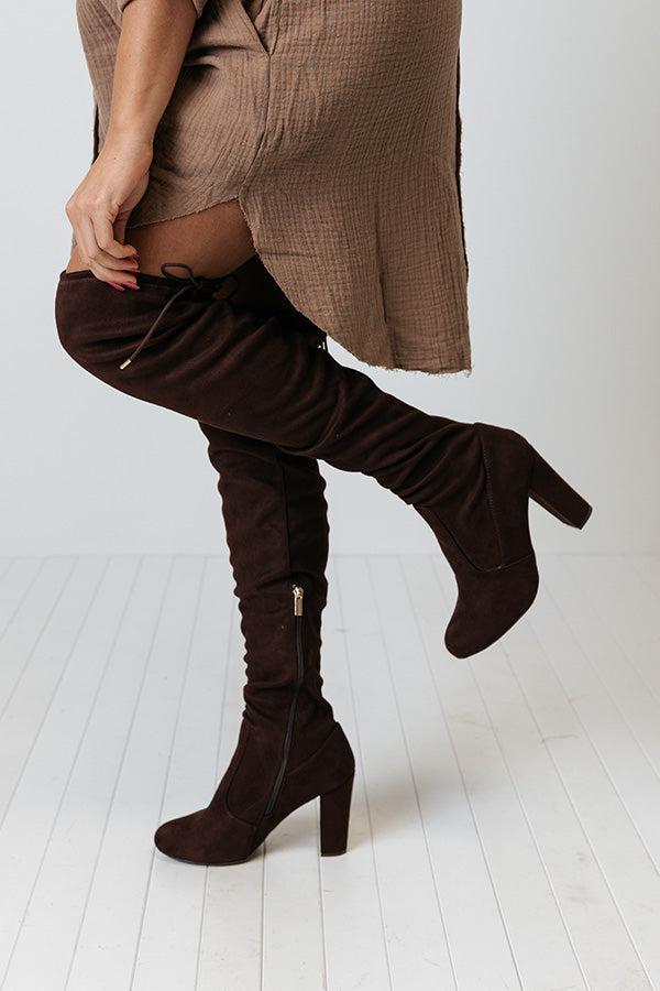 The Charleston Thigh High Boot In Chestnut Product Image