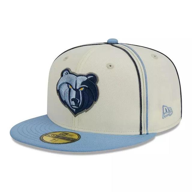 Mens New Era Cream/Light Blue Memphis Grizzlies Piping 2-Tone 59FIFTY Fitted Hat Product Image