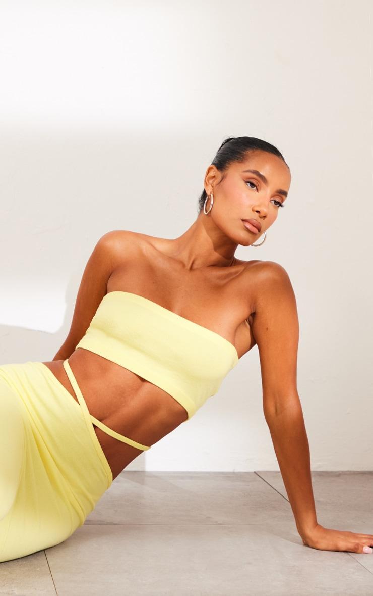 Lemon Soft Knit Bandeau Top Product Image