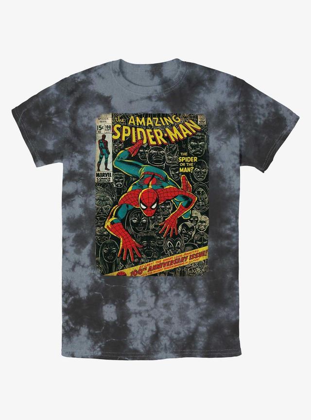 Marvel Spider-Man Comic 100th Anniversary Cover Tie-Dye T-Shirt Product Image