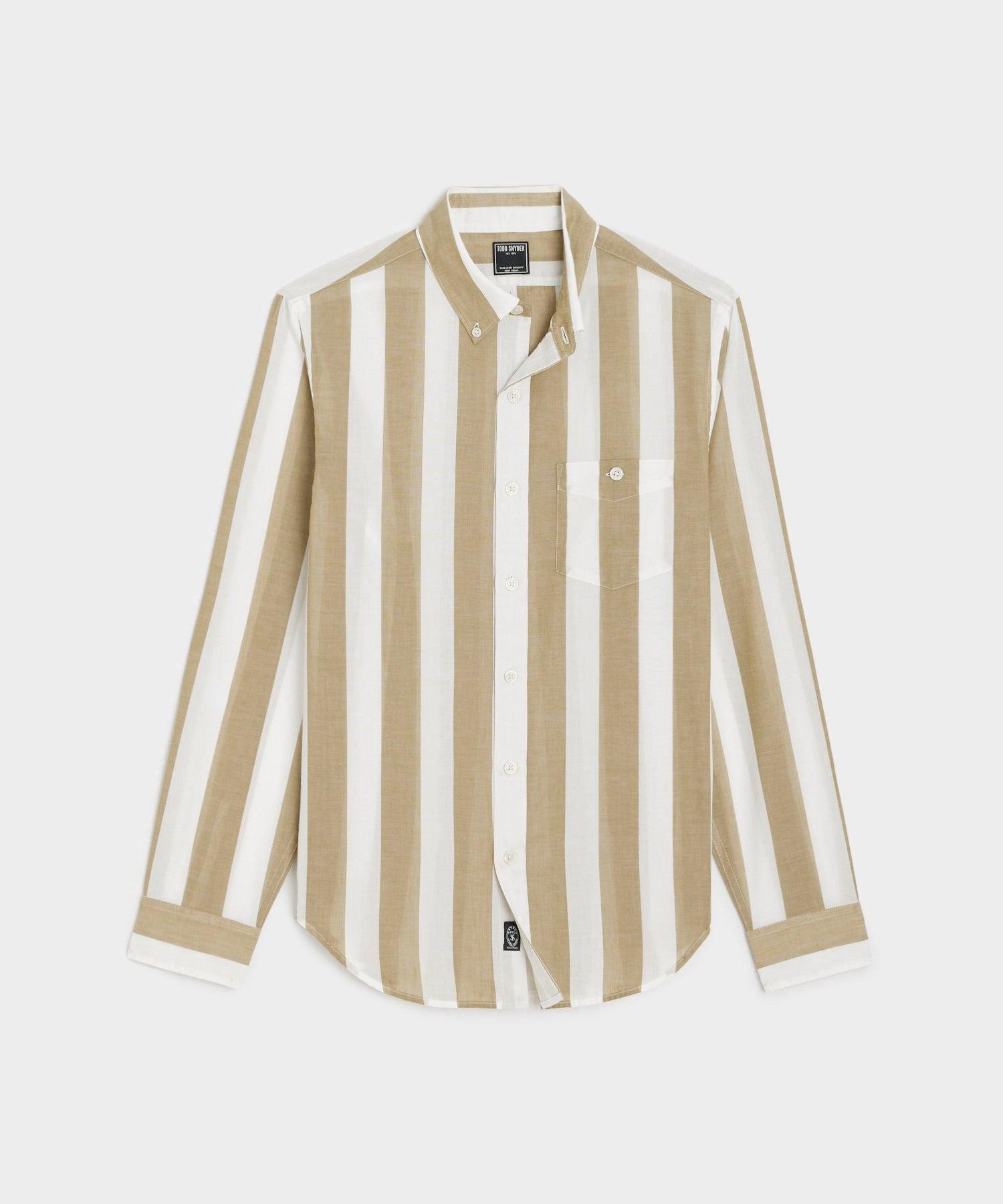 Slim Fit Summerweight Favorite Shirt in Bold Khaki Stripe Product Image