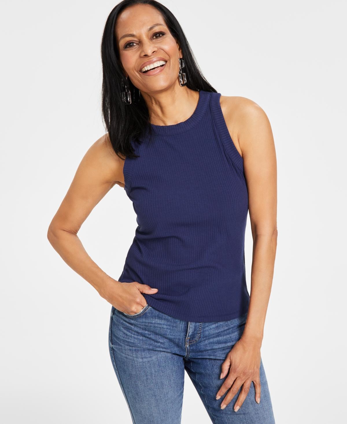 Women's Ribbed Crewneck Tank, Created for Macy's Product Image