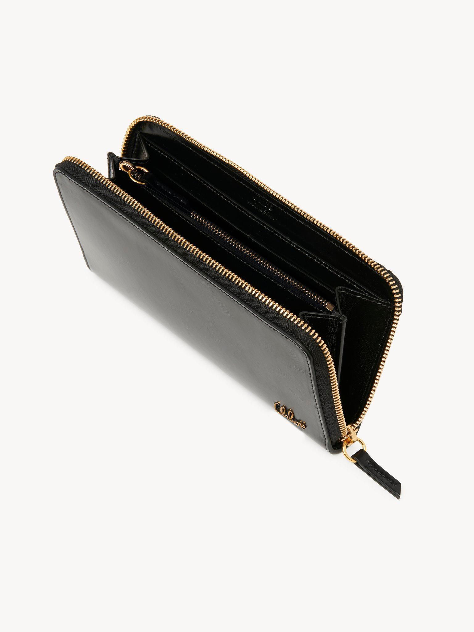 Chloé Iconic zipped long wallet in shiny leather Product Image