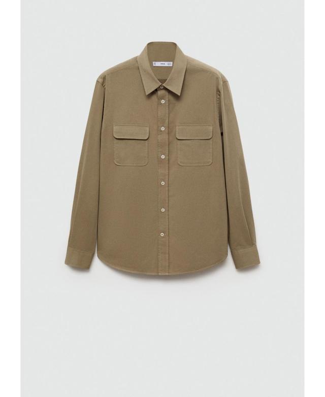 Mango Mens Pockets Detail Twill Cotton Overshirt Product Image