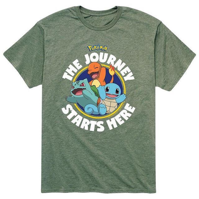 Mens Pokemon Journey Starts Here T-shirt Product Image