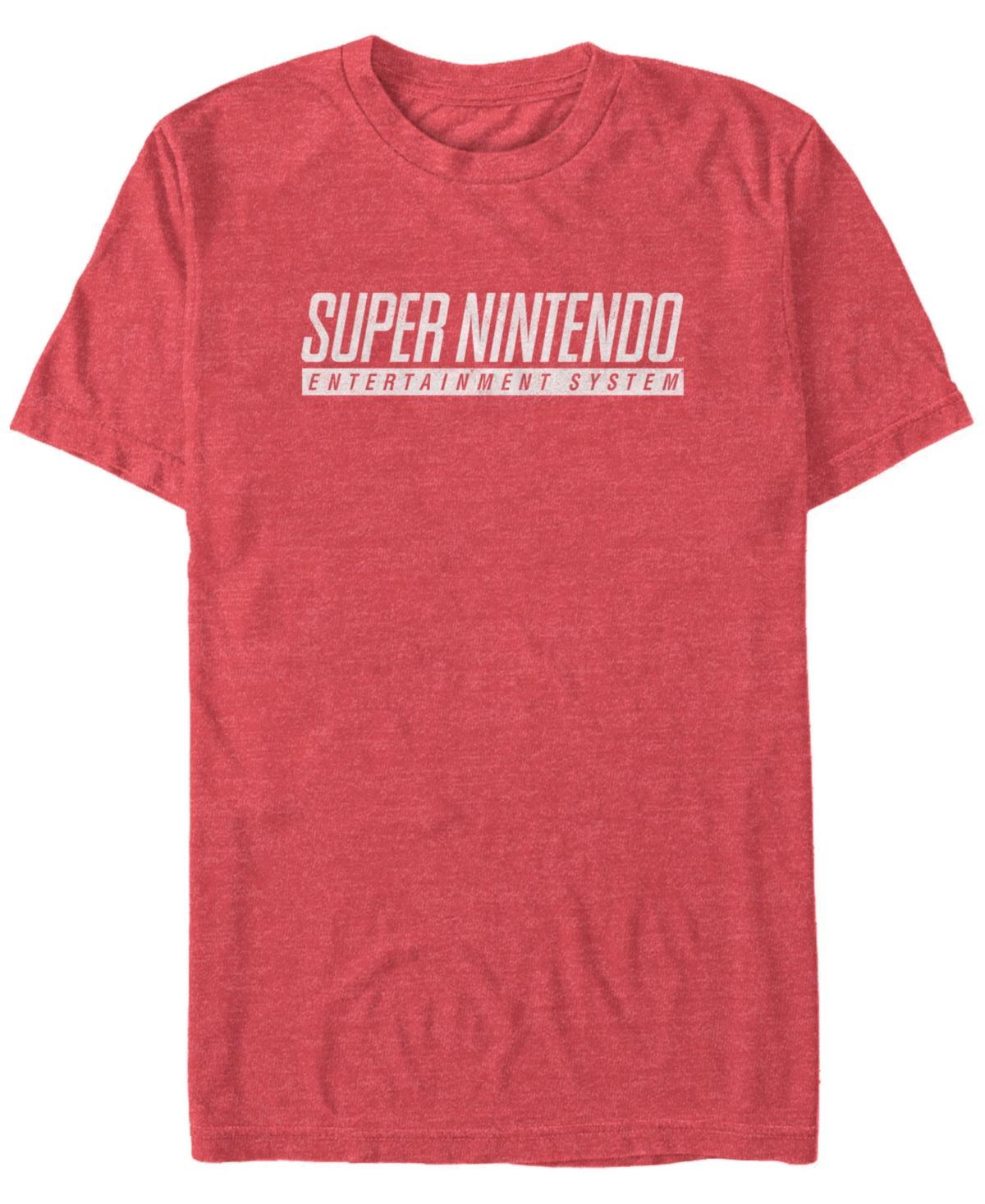 Mens Super Nintendo Logo Tee Red Grey Product Image