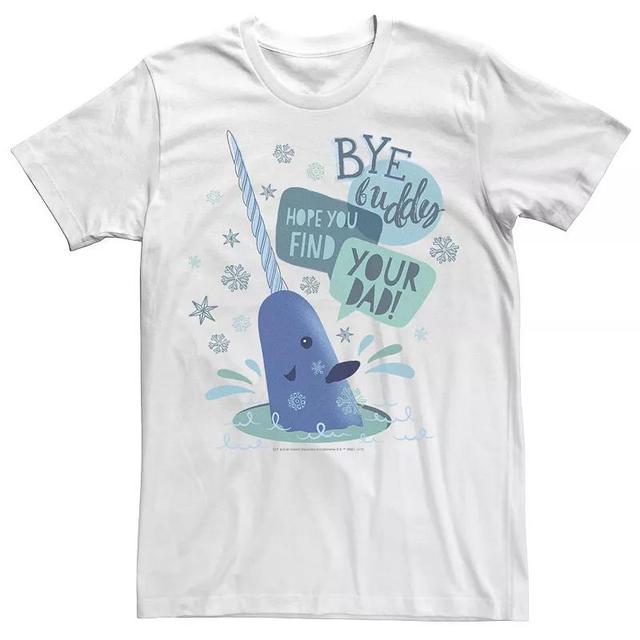 Big & Tall Elf Narwhal I Hope You find Your Dad Text Poster Tee, Mens Product Image