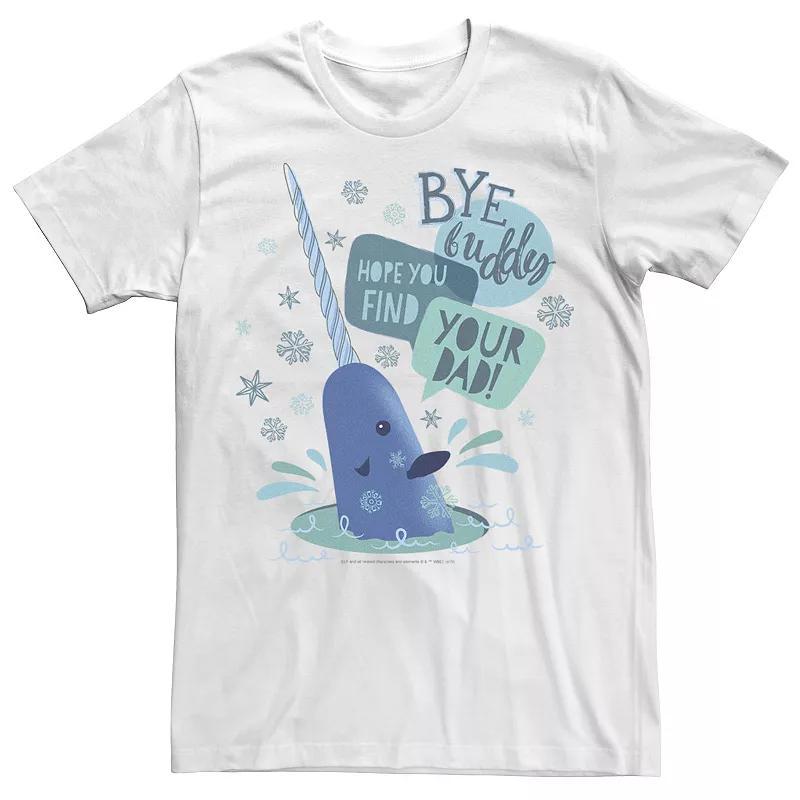 Mens Elf Narwhal I Hope You Find Your Dad Text Poster Tee Product Image