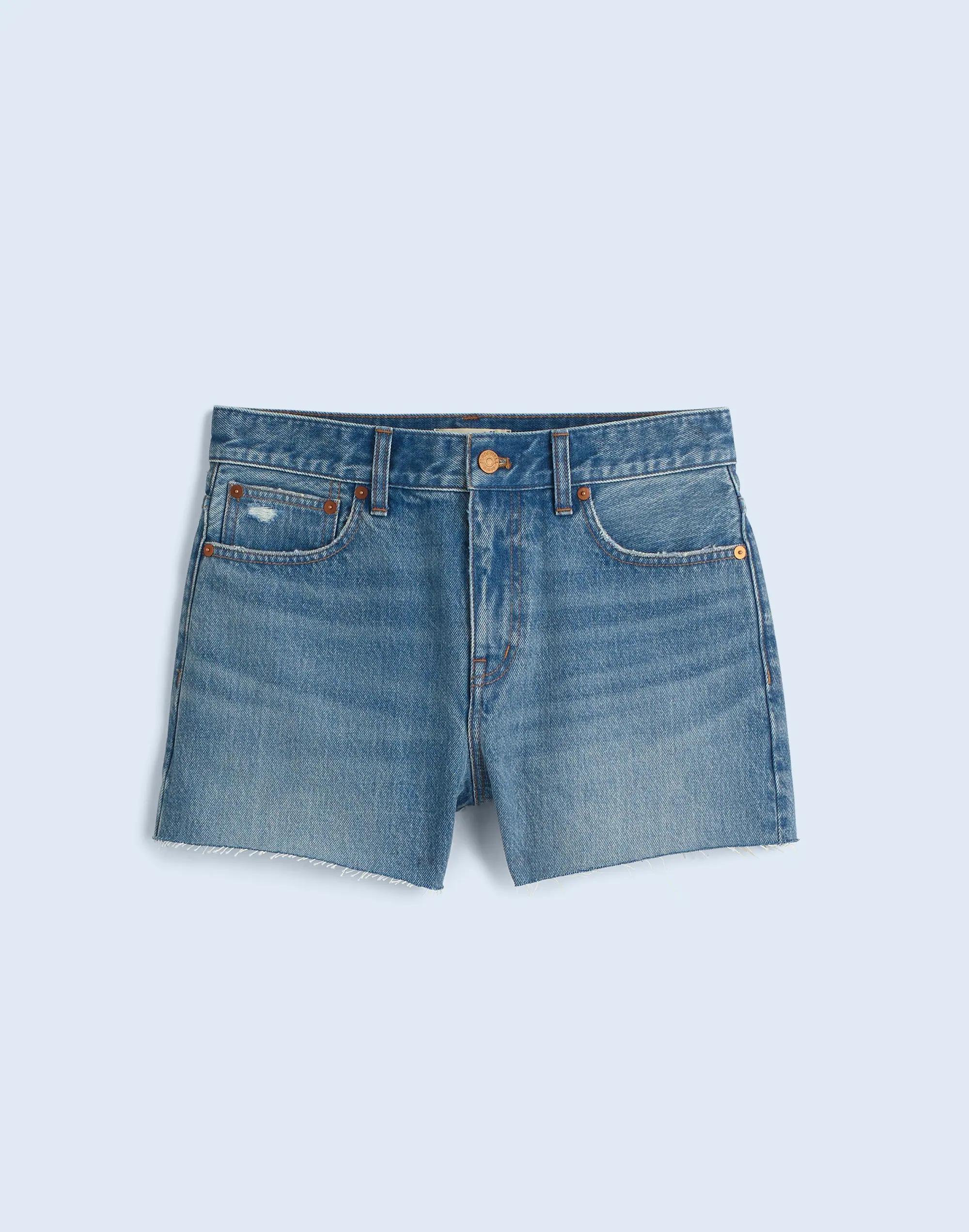 Relaxed Denim Shorts in Kelton Wash: Raw-Hem Edition Product Image