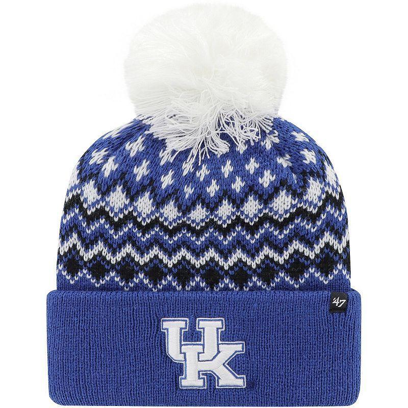 Womens 47 Royal Kentucky Wildcats Elsa Cuffed Knit Hat with Pom Product Image