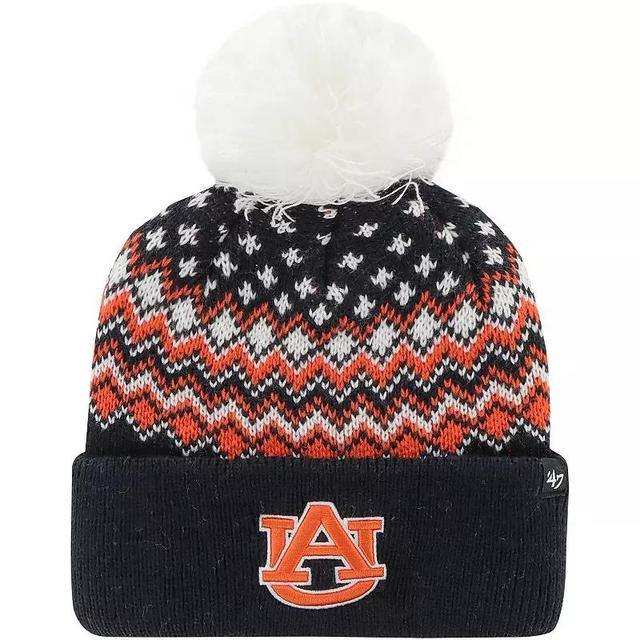 Womens 47 Auburn Tigers Elsa Cuffed Knit Hat with Pom, Blue Product Image