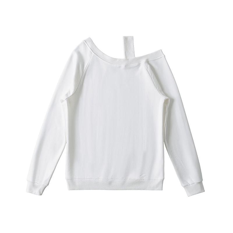 Cold-Shoulder Plain Pullover Product Image