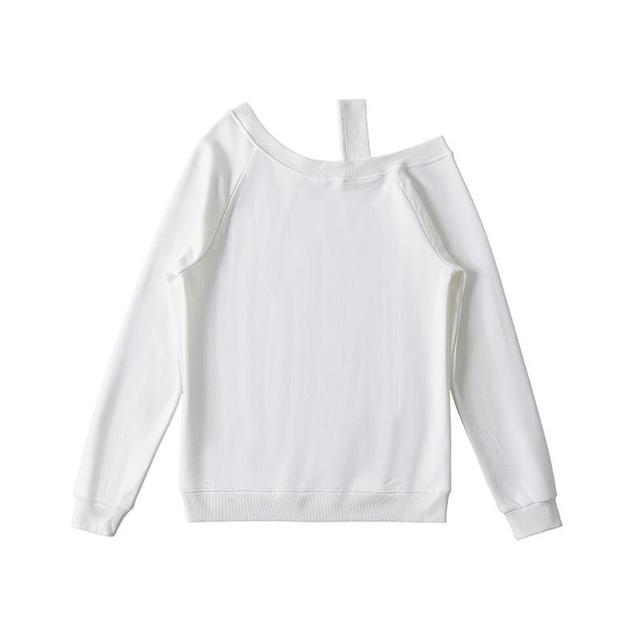 Cold-Shoulder Plain Pullover Product Image