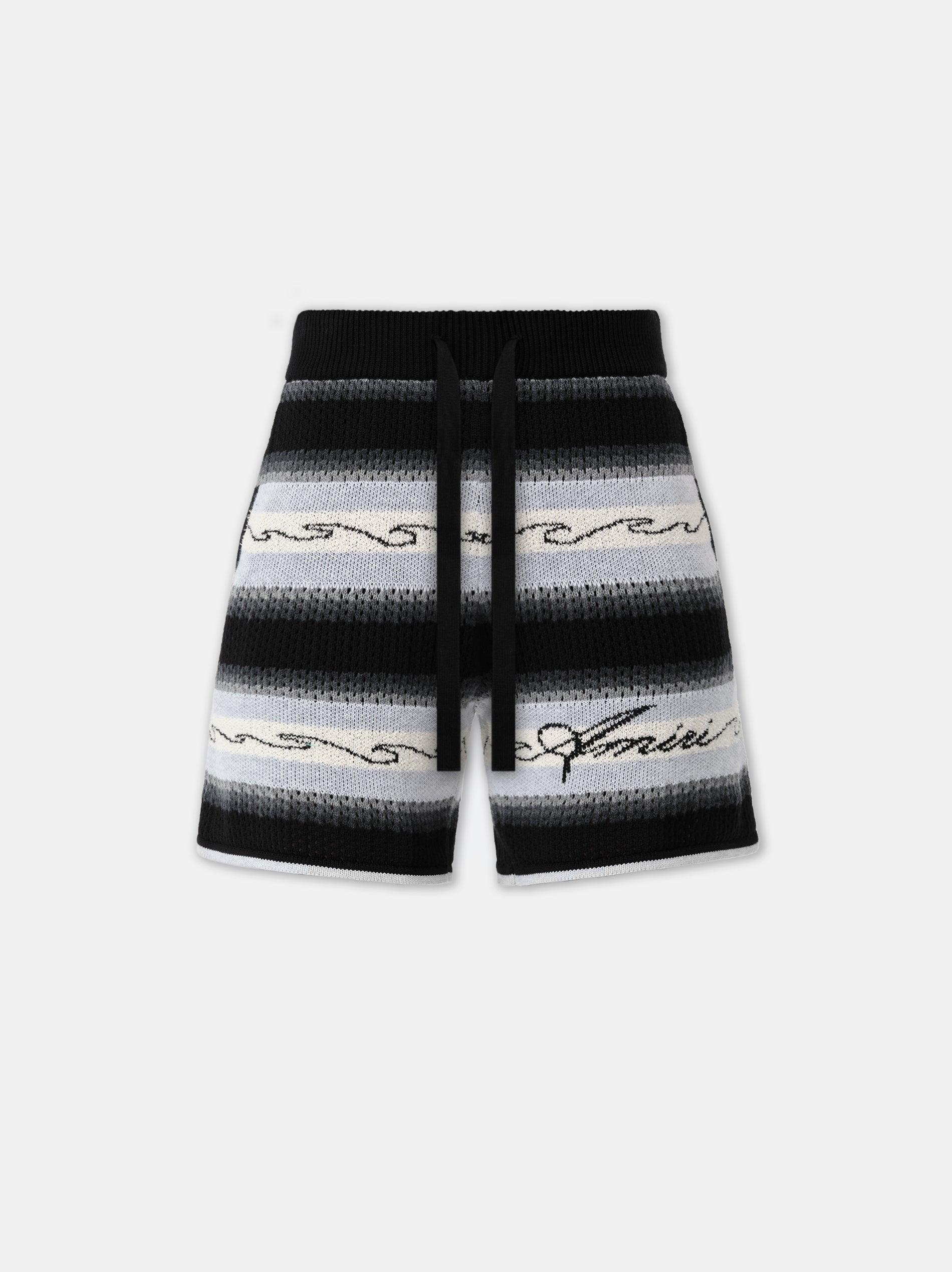 AMIRI WAVE BAJA STRIPE SHORT - Black Male Product Image