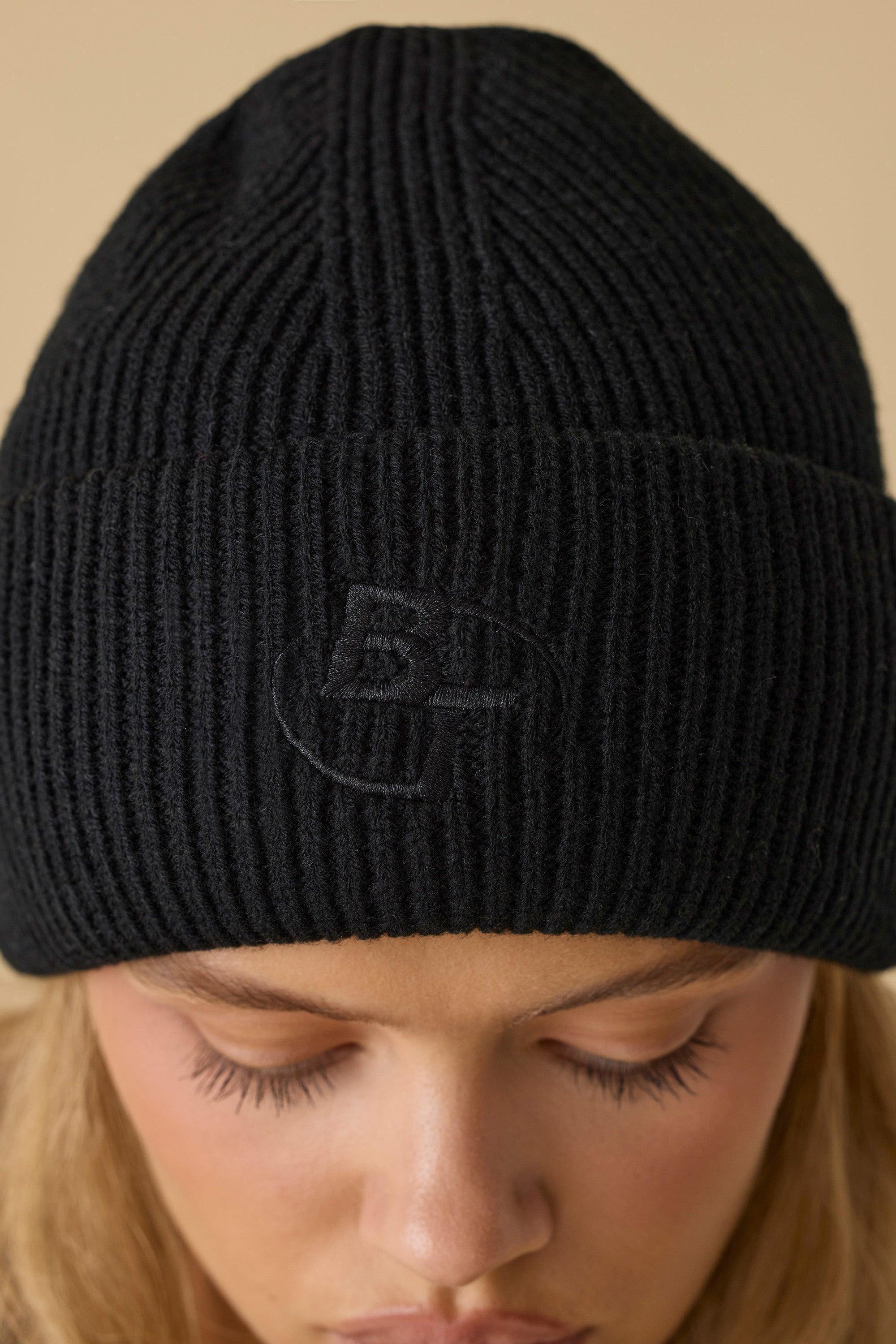 Knit Beanie in Black Product Image