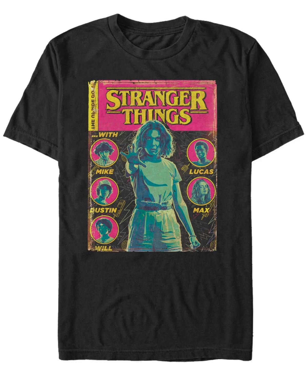 Stranger Things Mens Group Shot Comic Cover Short Sleeve T-Shirt Product Image