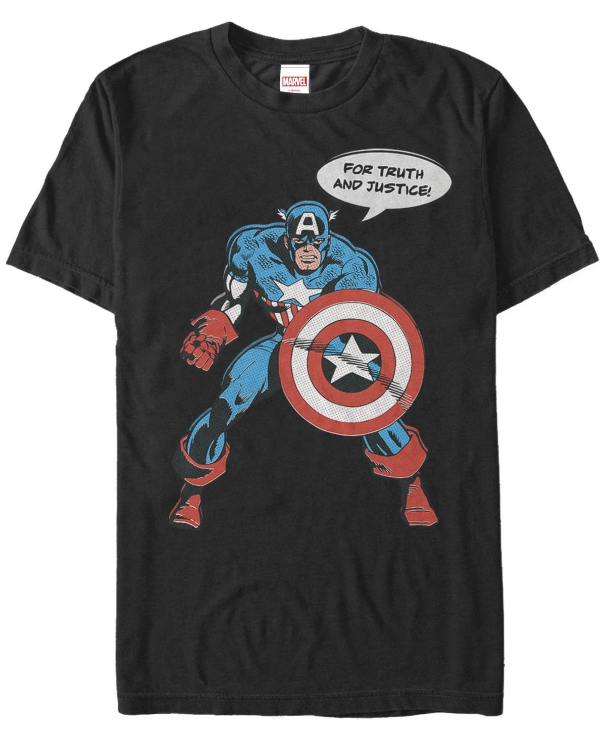 Marvel Mens Comic Collection Captain America For Truth And Justice Short Sleeve T-Shirt Product Image