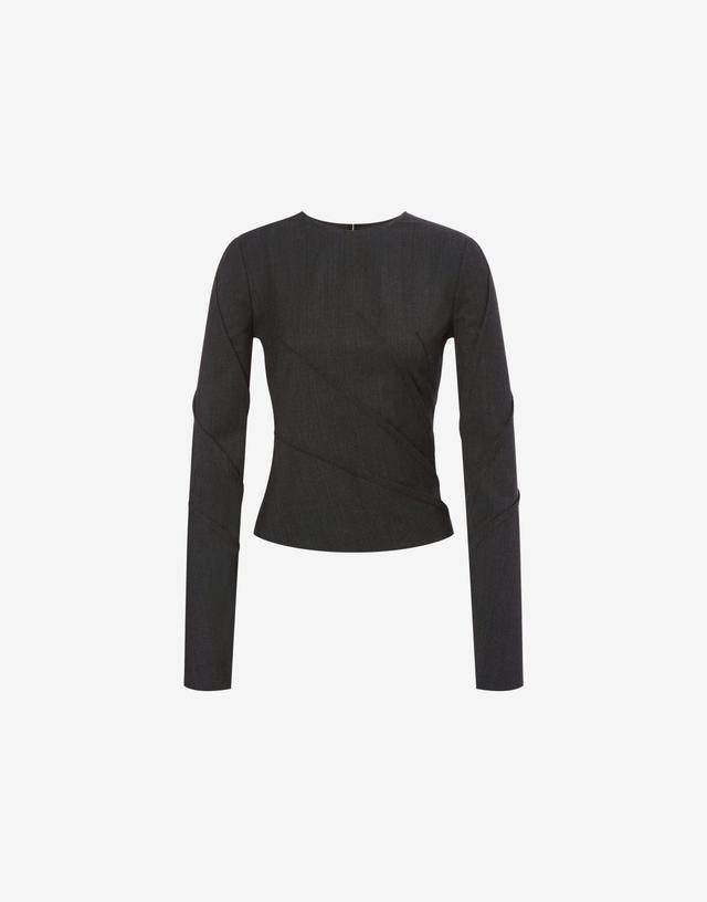 Stretch wool twill blouse Product Image