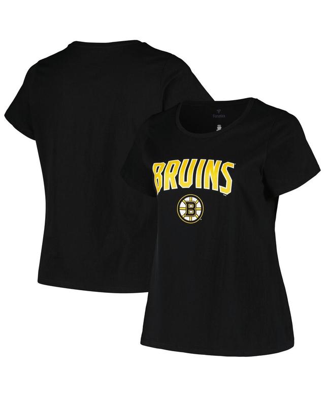 Womens Profile Black Boston Bruins Plus Size Arch Over Logo T-shirt Product Image