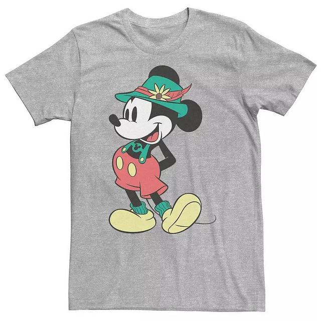 Big & Tall Disney Mickey Mouse Happy Lederhosen Portrait Tee, Mens Athletic Grey Product Image