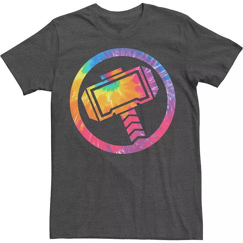 Big & Tall Marvel Thor Tie Dye Hammer Symbol Tee, Men's, Size: 4XL, Grey Heather Product Image