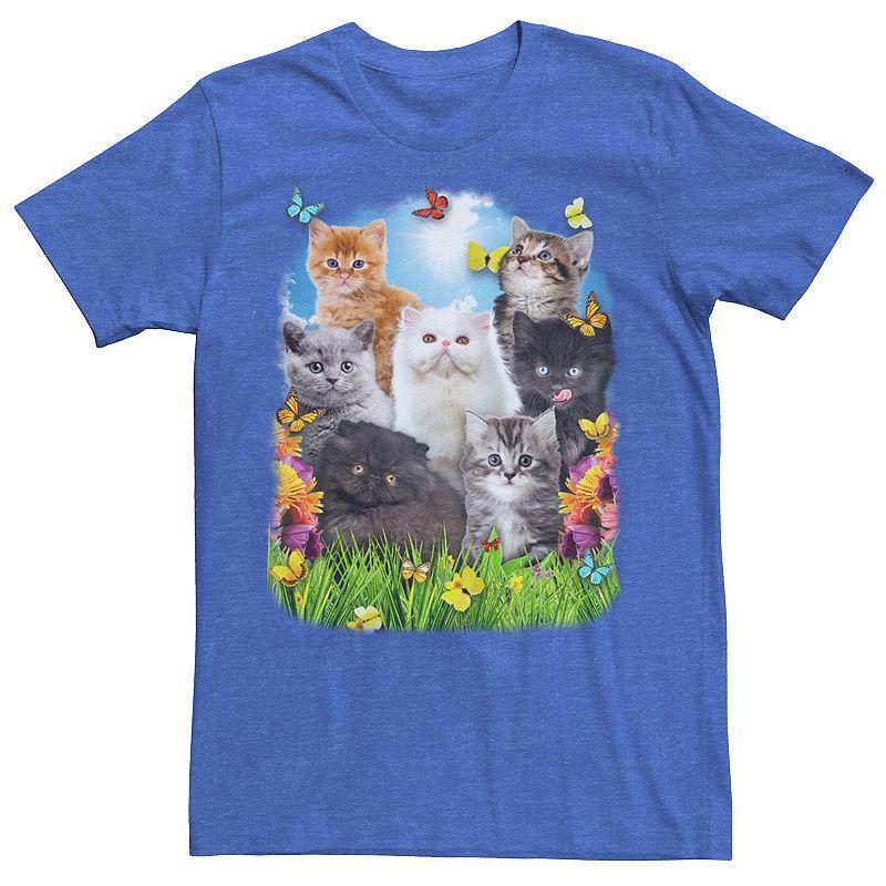 Mens Spring Kitten Garden Collage Tee Royal Grey Product Image