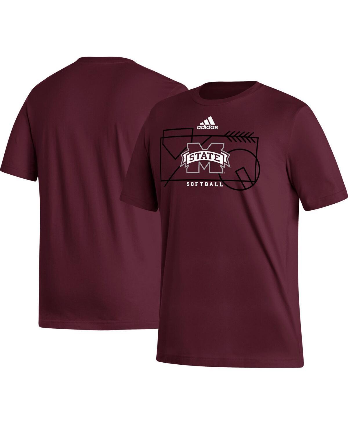 Mens adidas Maroon Mississippi State Bulldogs Locker Lines Softball Fresh T-shirt Product Image