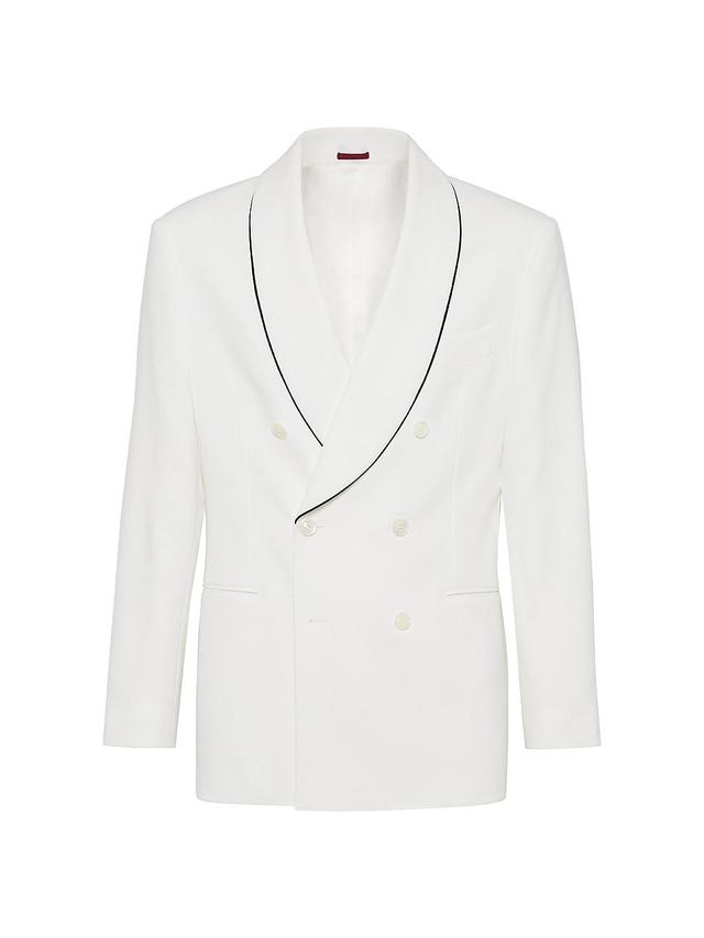 Mens Crape Cotton Double Twill One and a Half Breasted Tuxedo Jacket Product Image