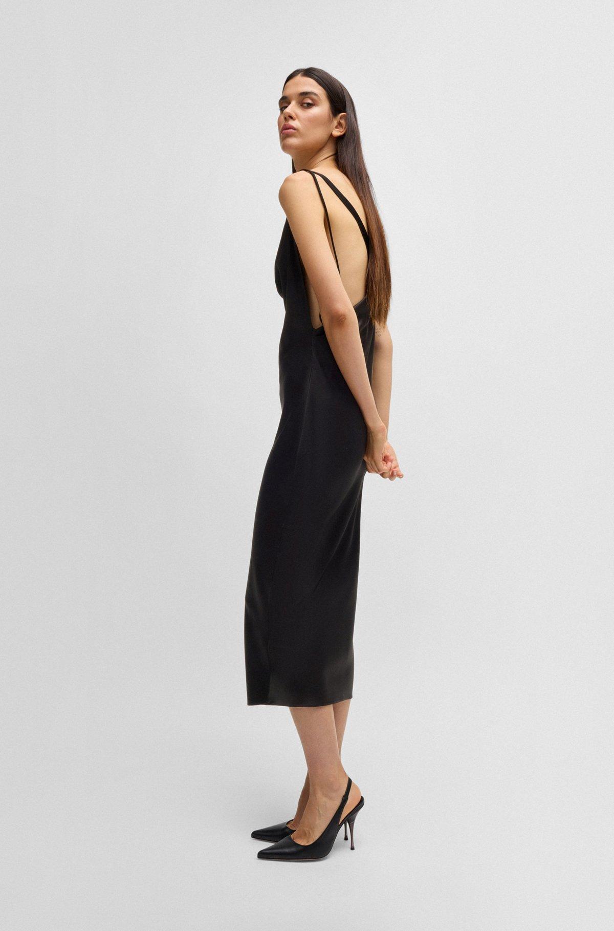 NAOMI x BOSS cocktail dress with asymmetric draped neckline Product Image