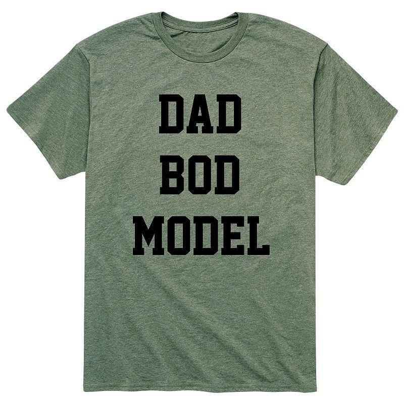 Mens Dad Bod Model Tee Green Product Image