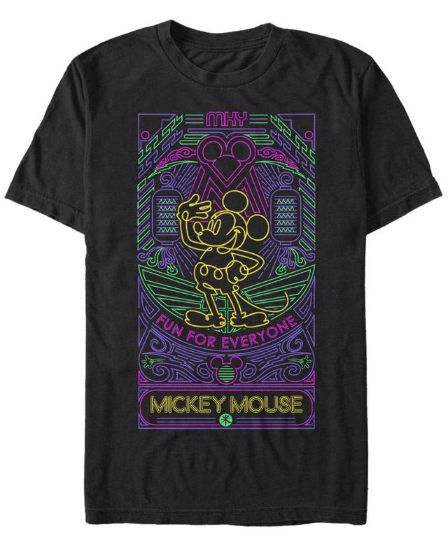 Disneys Mickey Mouse Mens Fun For Everyone Neon Line Art Tee Product Image