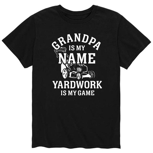 Mens Grandpa Name Yard Work Game Tee Product Image