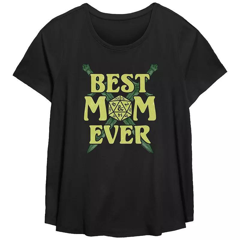 Plus Size Dungeons & Dragons Best Mom Ever Scoop Hem Flowy Graphic Tee, Womens Product Image