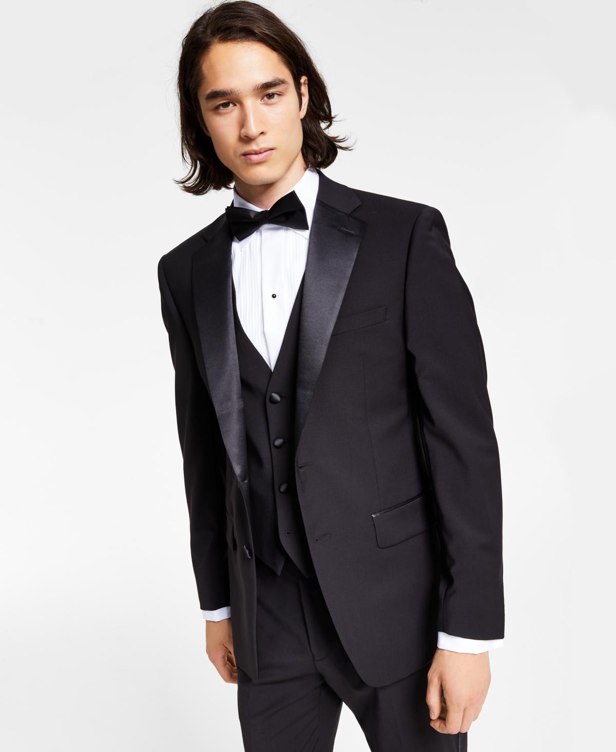 Calvin Klein Mens X-Fit Slim-Fit Infinite Stretch Black Tuxedo Jacket Product Image