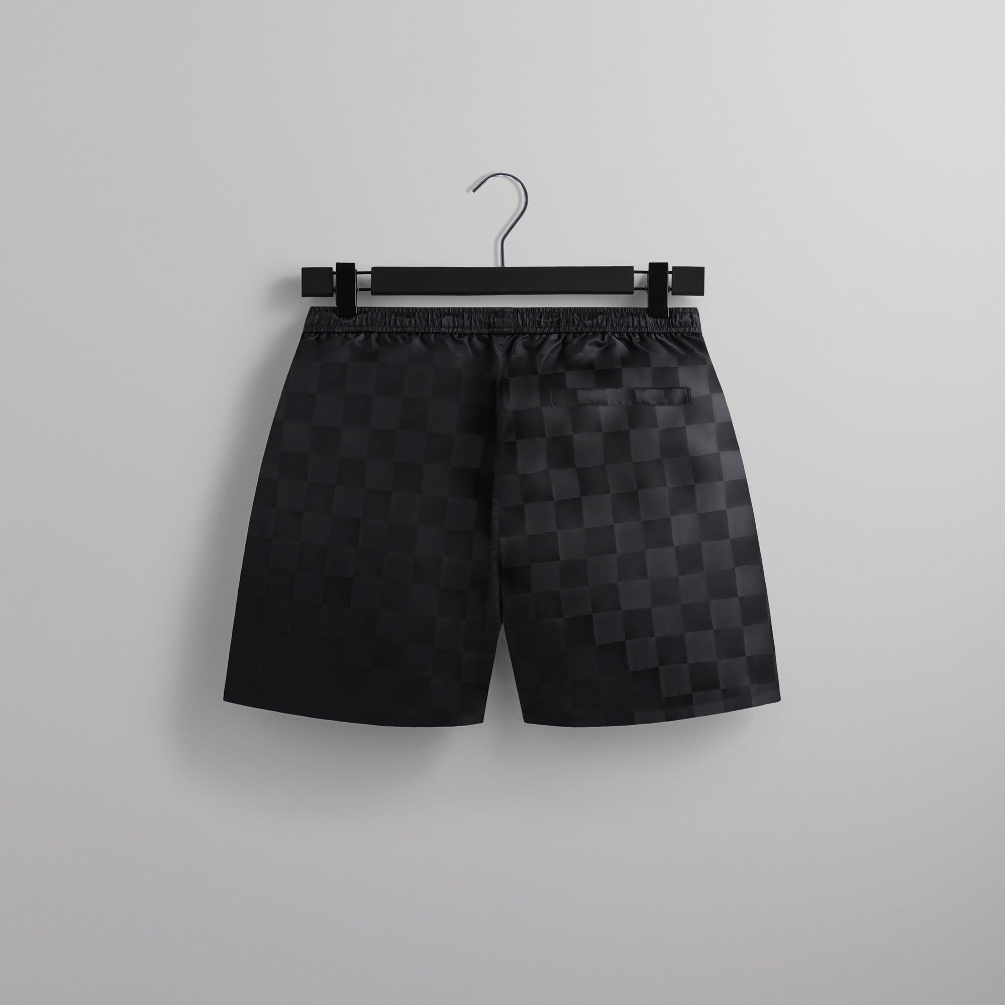 Kith Checkered Satin Collins Short - Black Male Product Image