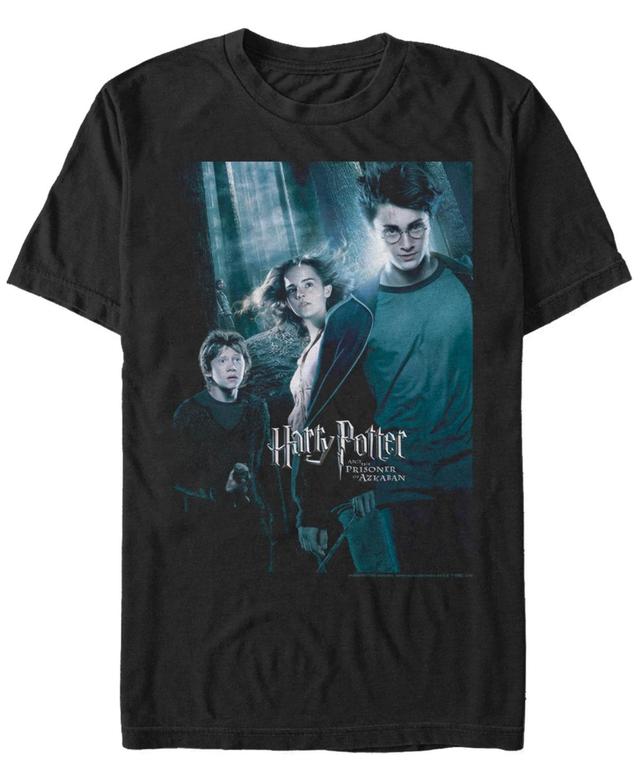 Mens Harry Potter Prisoner Of Azkaban Forbidden Forest Group Shot Poster Graphic Tee Black Product Image