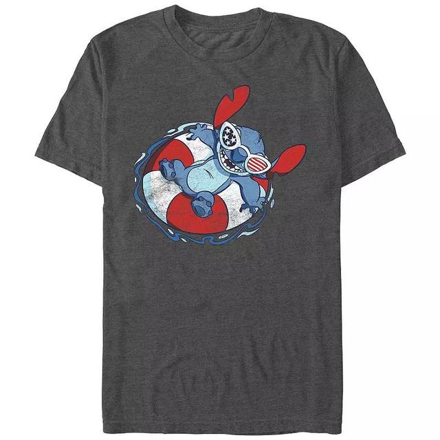 Disneys Lilo & Stitch Mens Living The Dream Graphic Tee Grey Heather Product Image