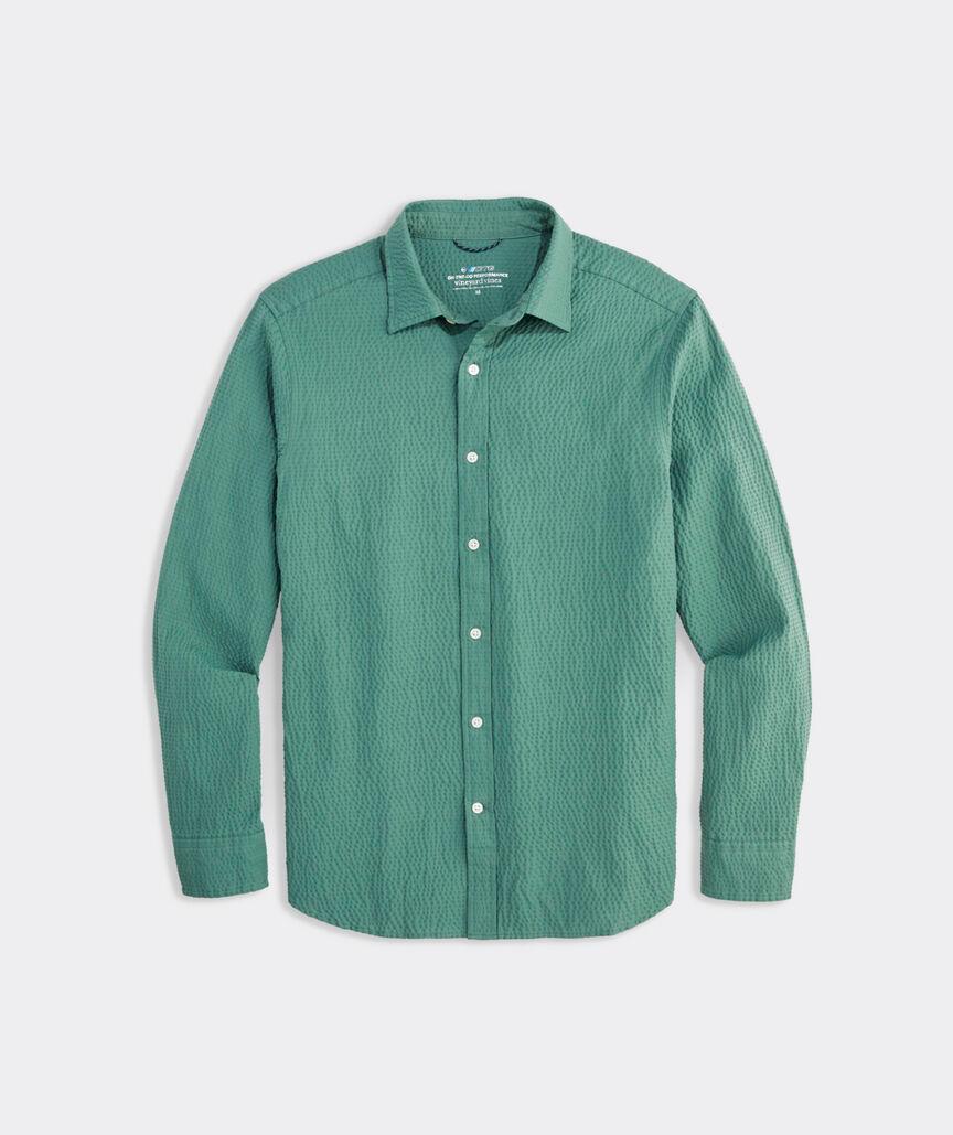 On-The-Go Seersucker Solid Shirt Product Image