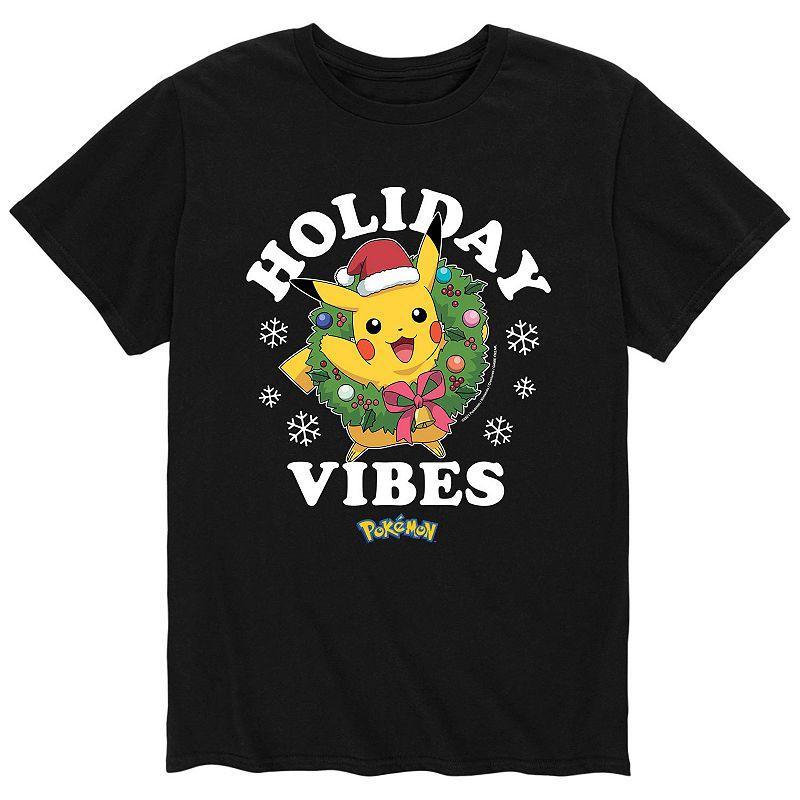 Mens Pokemon Holiday Vibes Tee Black Product Image