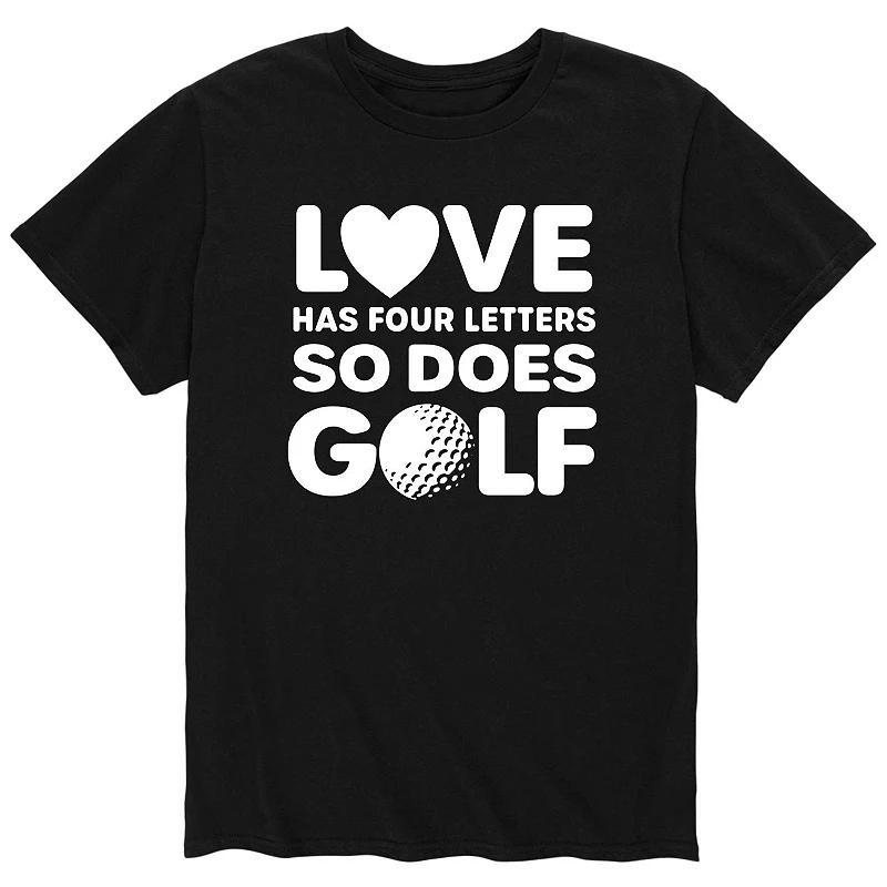 Mens Love Has Four Letters So Does Golf Valentines Day Tee Product Image