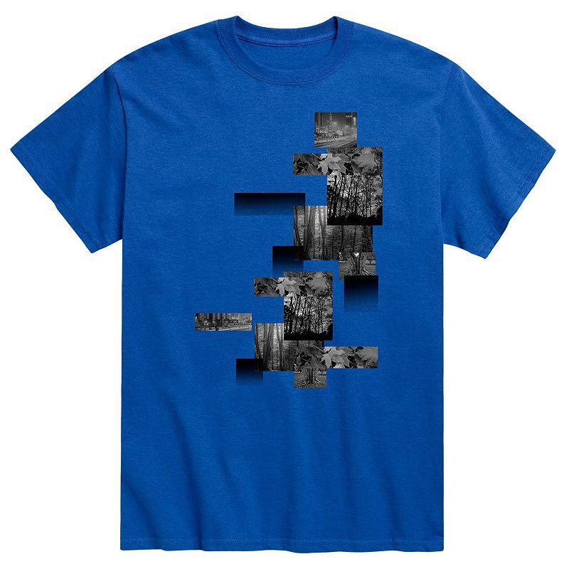 Mens Squared Sequence Graphic Tee Blue Product Image